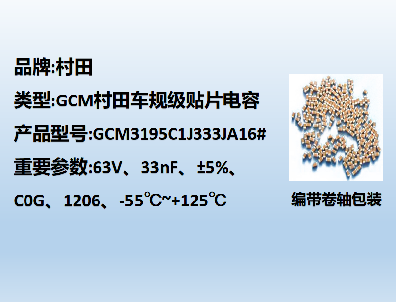 村田车规beat365唯一官方网站1206,C0G,33nF,63V