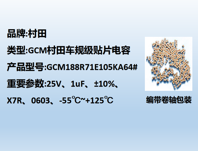 村田车规beat365唯一官方网站0603,X7R,1uF,25V