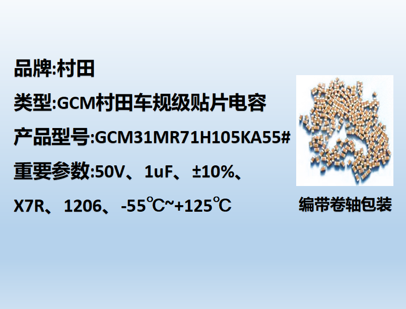 村田车规beat365唯一官方网站1206,X7R,1uF,50V